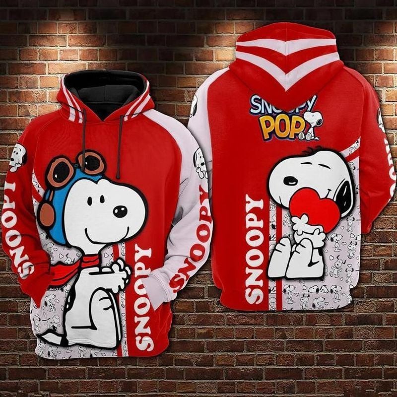 The Peanuts Snoopy Heart 3d Hoodie Zip Hoodie Size S-5xl