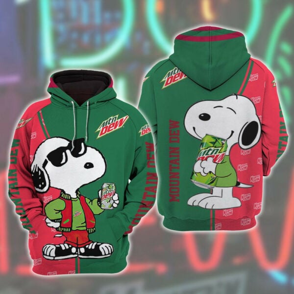 Snoopy Mountain Dew 3d All Over Print T Shirt Hoodie 2451