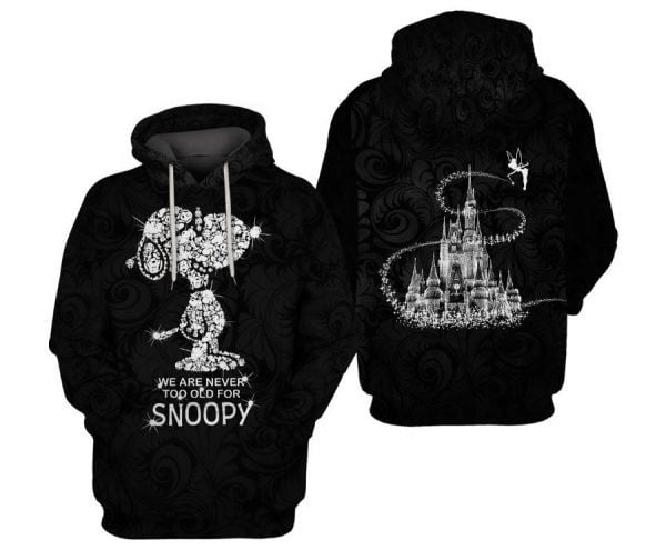 Snoopy We Are Never Too Old For Snoopy The Peanuts Cartoon Bling 2k628 Lover Gift , Snoopy All Over Print 3d Hoodie 2118