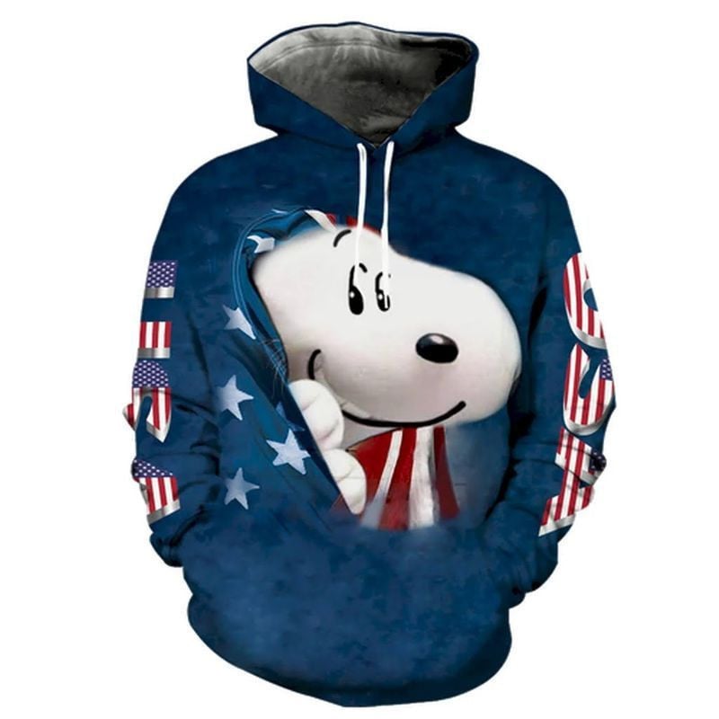 Disney Snoopy American Flag 3d Hoodie Zip Hoodie