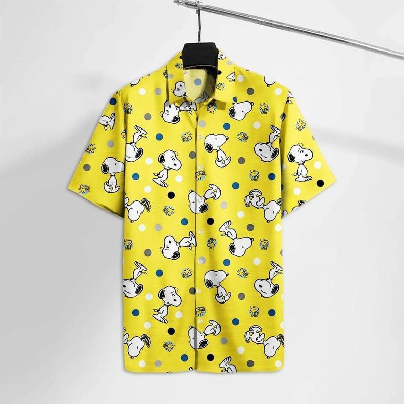Snoopy And Woodstock Cartoon Peauts For Men And Women Graphic Print Short Sleeve Hawaiian Casual Shirt 61