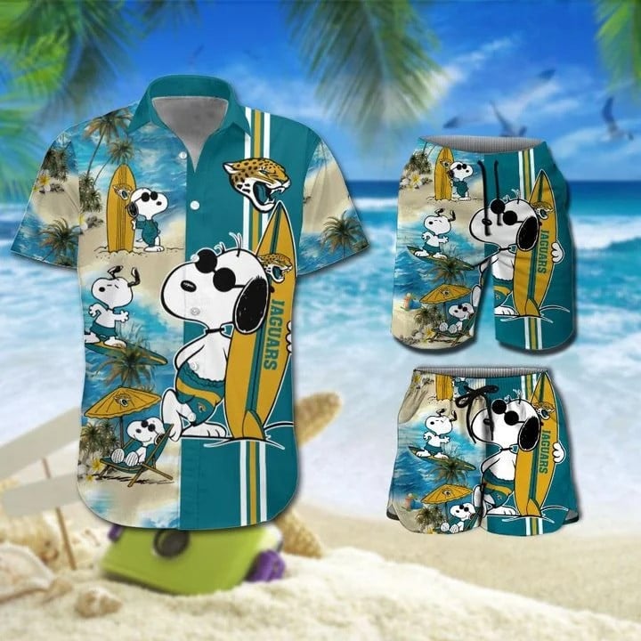 Snoopy And Jacksonville Jaguars Hawaiian Shirt