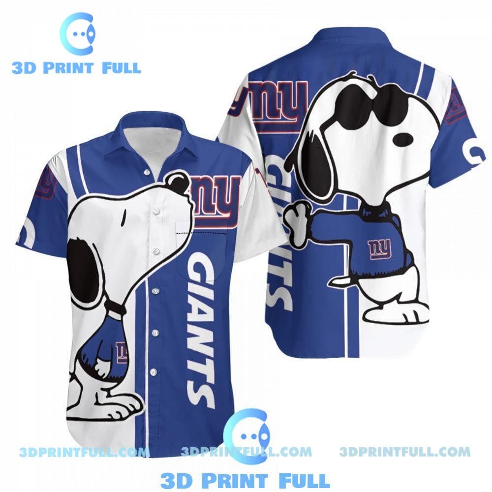New York Giants Snoopy Lover 3d Printed Hawaiian Shirt