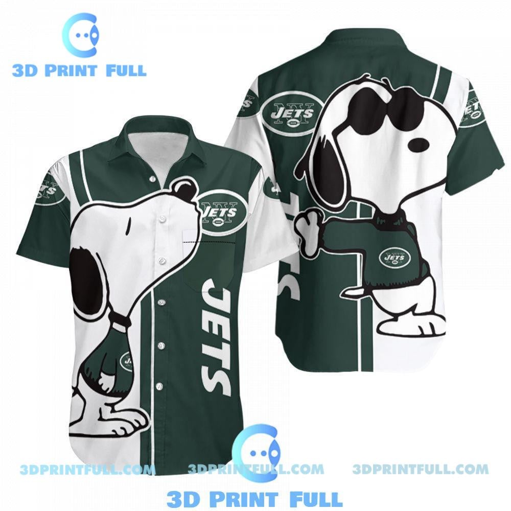 New York Jets Snoopy Lover 3d Printed Hawaiian Shirt