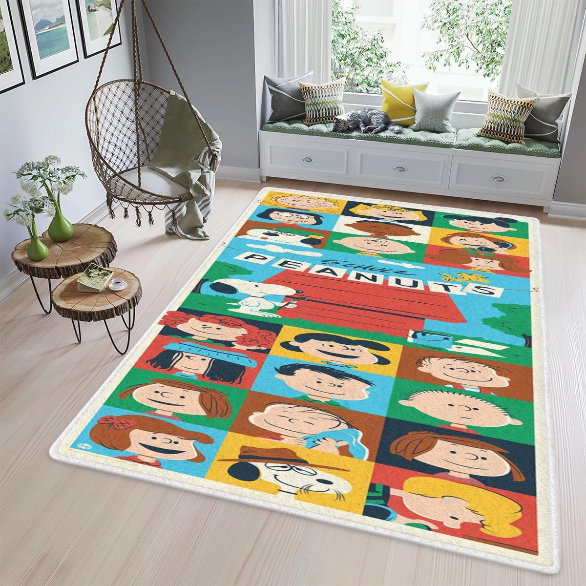 Peanuts Snoopy And Friend Cartoon Fan Gift, Peanuts Snoopy And Friend Cartoon Rug Home Decor Floor Decor