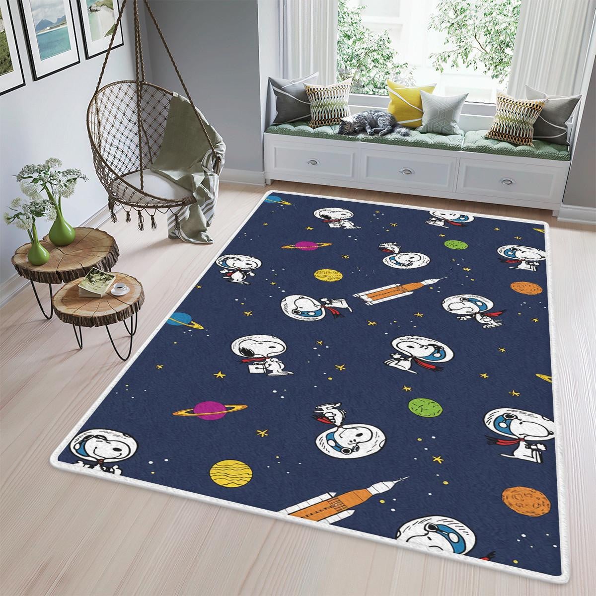 Funny Snoopy, Snoopy Rug Living Room, Snoopy Gift For Fan, Peanuts Snoopy Rug Home Decor Floor Decor