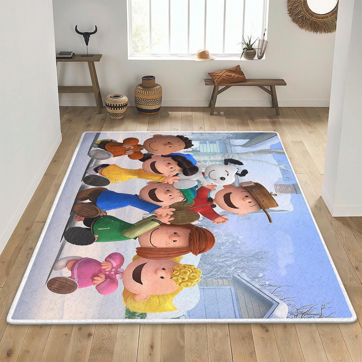 Snoopy Area Rug Living Room, Peanuts All Character Snoopy Gift For Fan Rug Home Decor Floor Decor