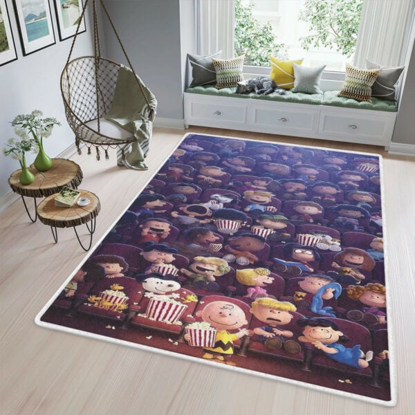 Snoopy Charlie Brown Watch Film At Cinema Peanuts Cartoon Fan Gift Area Rug Living Room,snoopy Rug Home Decor Floor Decor 909