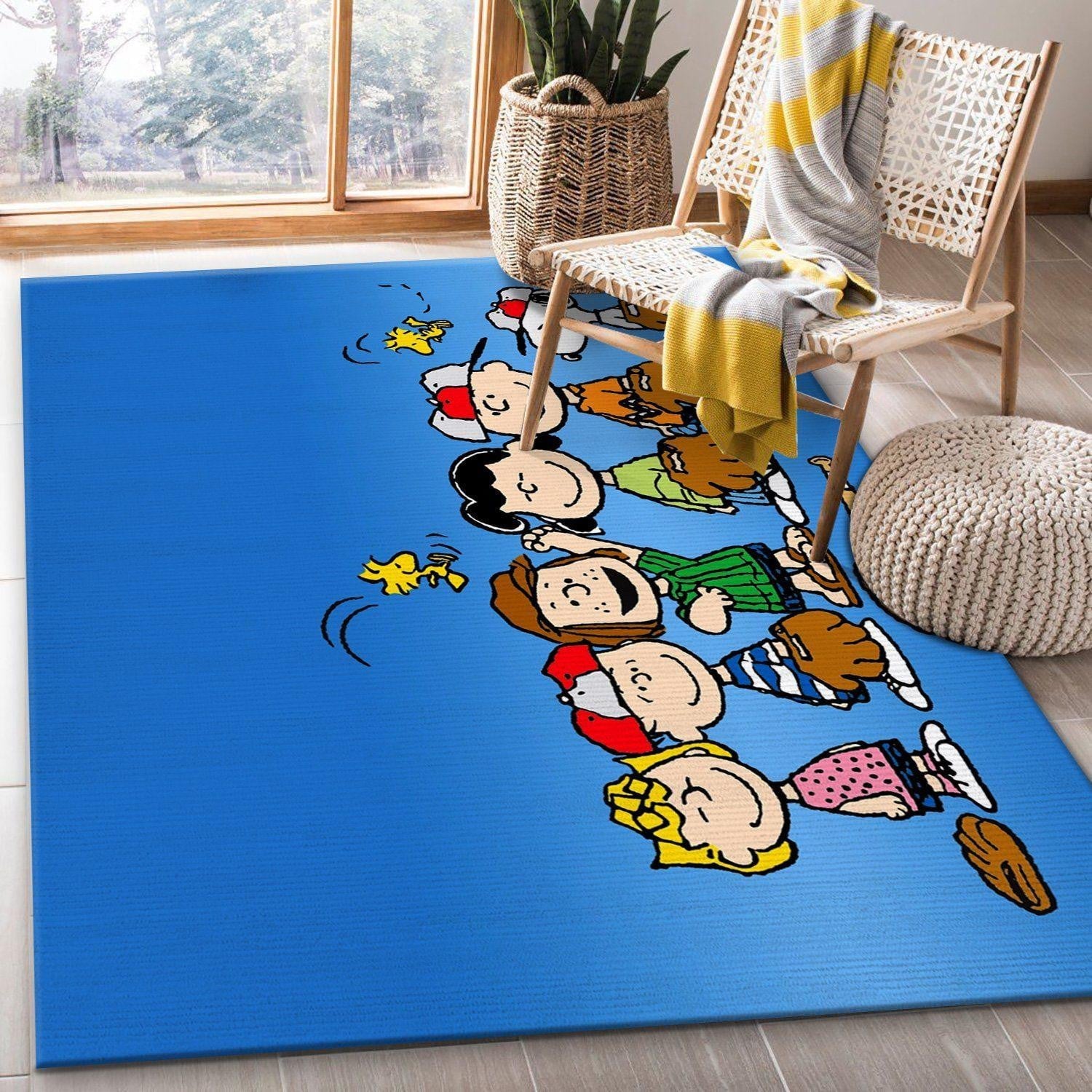 Snoopy Peanuts Rug, Gift For Fan Rug Home Decor Floor Decor