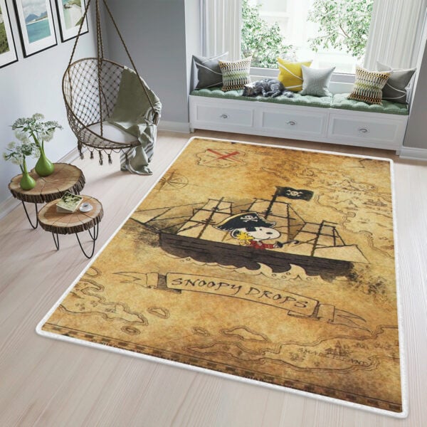 Pirate Snoopy Charlie Brown The Peanuts Cartoon Ver3 Gift Lover Area Rug Living Room,snoopy The Peanuts Gift For Fan Rug Home Decor Floor Decor