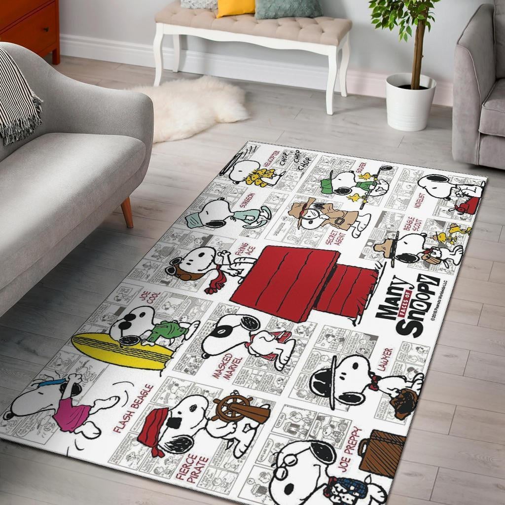 Snoopy Peanuts Rug, Gift For Fan Rug Home Decor Floor Decor