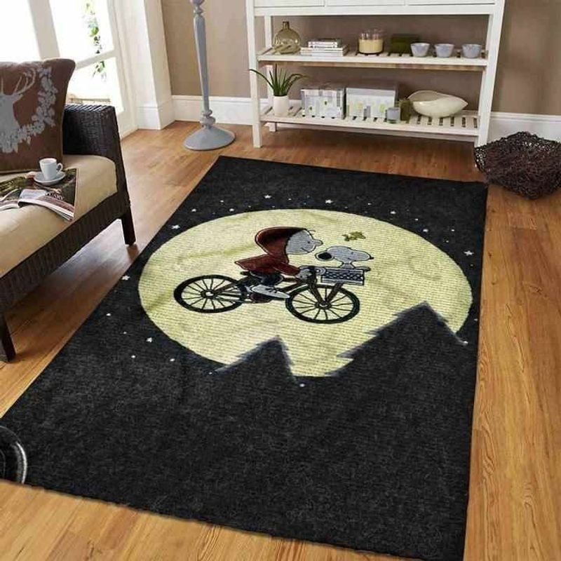 The Peanuts Charlie Brown Snoopy Flying Bike 08 Area Rug Living Room Rug Home Decor Floor 1000