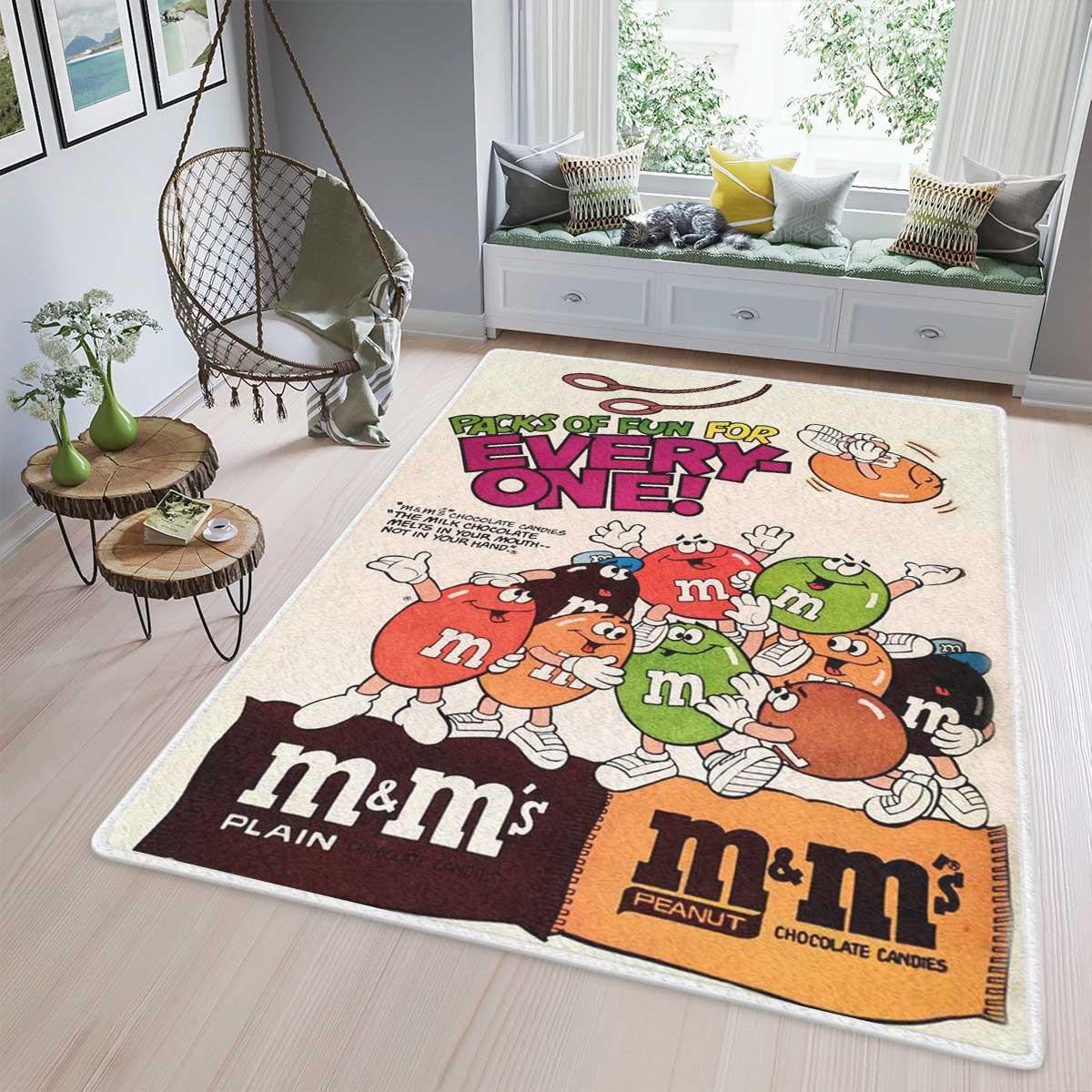 M&amp;m's Peanuts Chocolate Candies 2 Fan Gift, M&amp;m's Pack Of Fun For Everyone Rug Home Decor Floor Decor