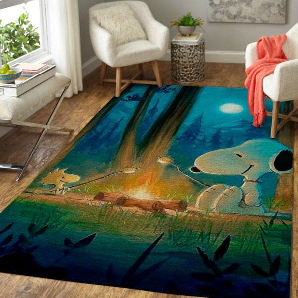 Snoopy And Woodstock Peanuts Cartoon Area Rug Living Room, Snoopy Gift For Fan Rug Home Decor Floor Decor 2 1795