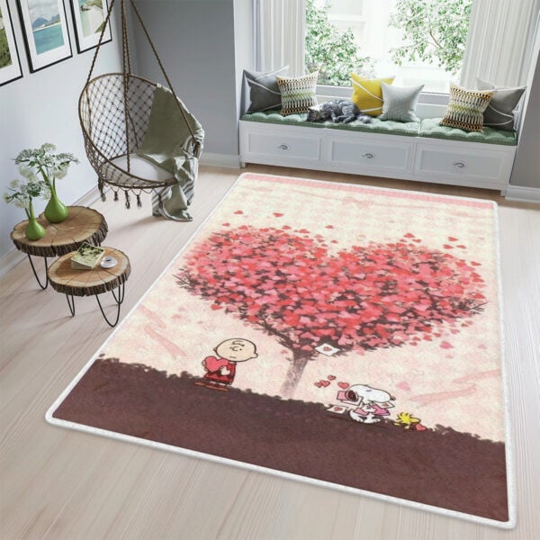 Snoopy Peanuts Happy Valentine's Day 4 Fan Gift, Snoopy Peanuts Happy Valentine's Day Rug Home Decor Floor Decor 1668