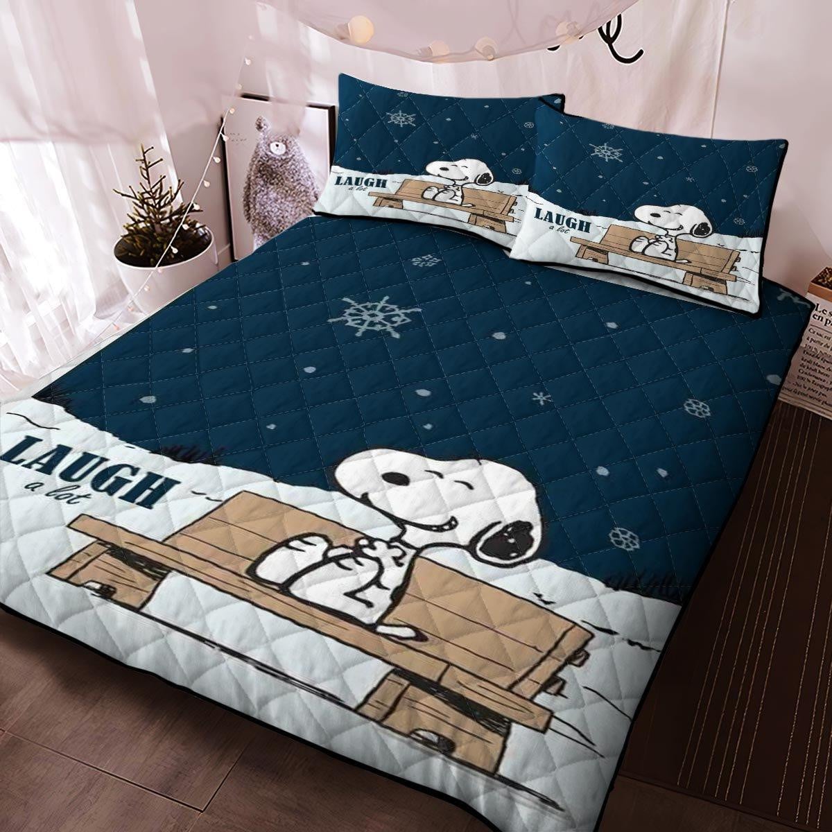 Peanuts Snoopy Laugh A Lot, Snoopy Fan Gift, Snoopy Duvet Quilt Bedding Set