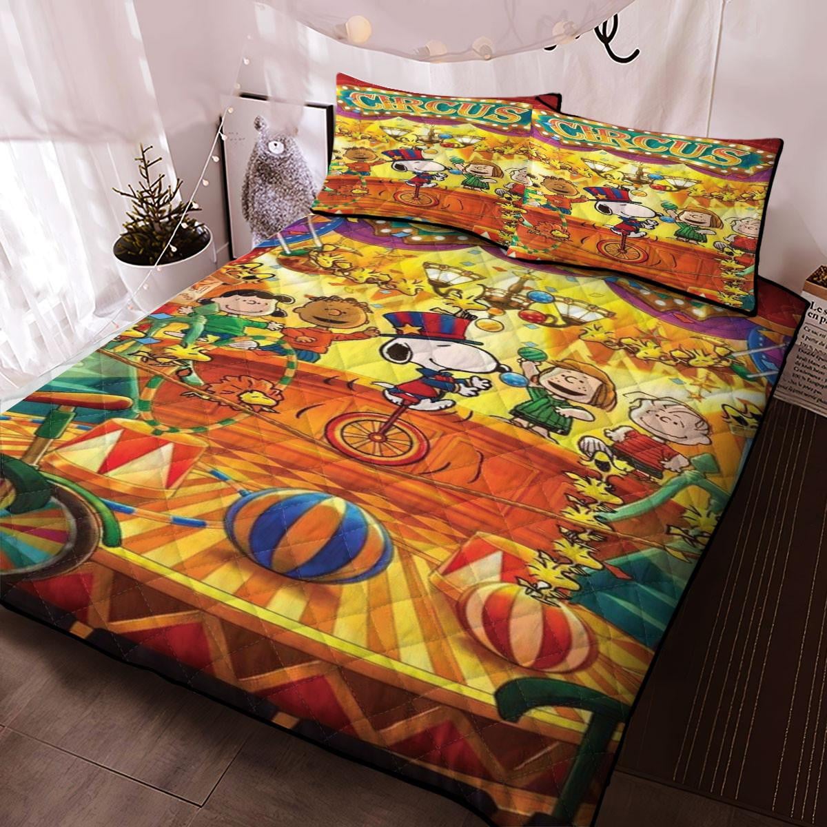 Funny Circus Snoopy Charlie Brown The Peanuts Cartoon Fan Gift,funny Circus Snoopy Charlie Brown The Peanuts Cartoon Duvet Quilt Bedding Set