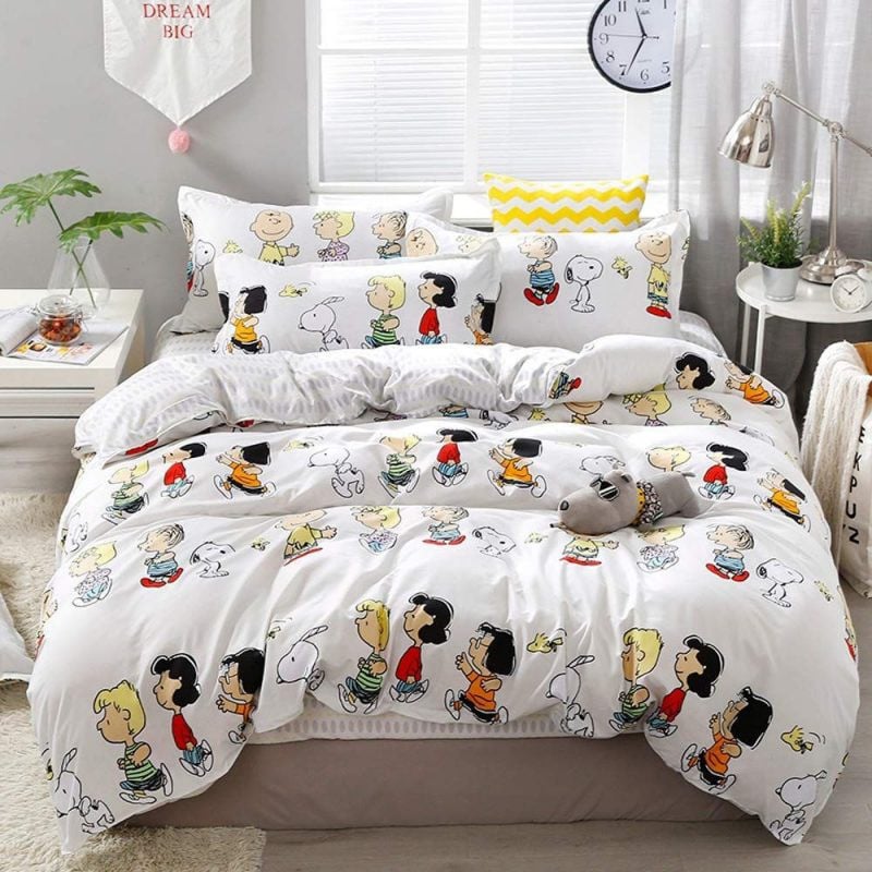 Bedding Set Cartoon Snoopy Family Print