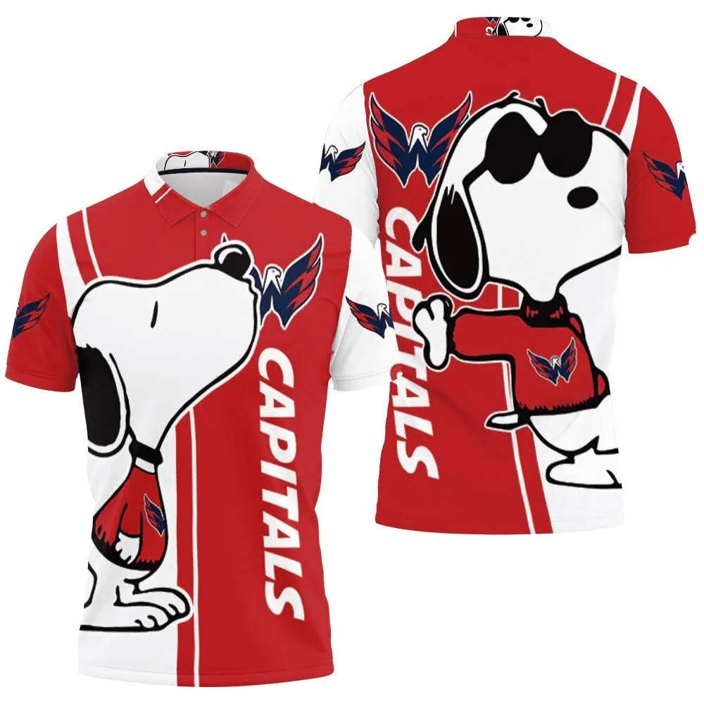 Mens & Womens Washington Capitals Snoopy Lover 3D All Over Print Polo Shirt