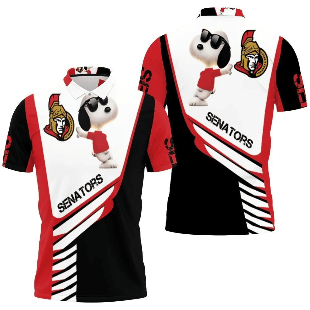 Mens & Womens Ottawa Senators Snoopy For Fans 3d Polo Shirt All Over Print Shirt 3d T-shirt