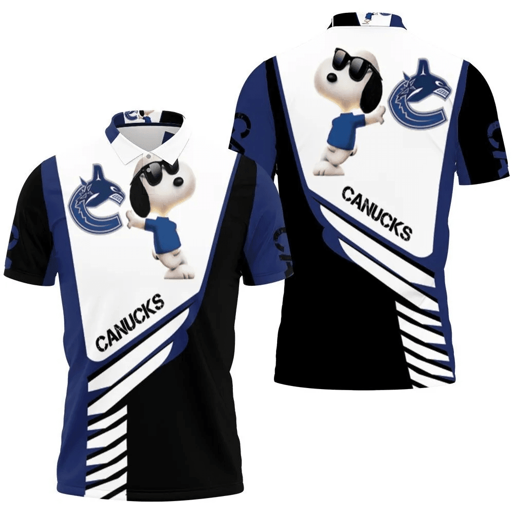 Mens & Womens Vancouver Canucks Snoopy For Fans 3D All Over Print Polo Shirt