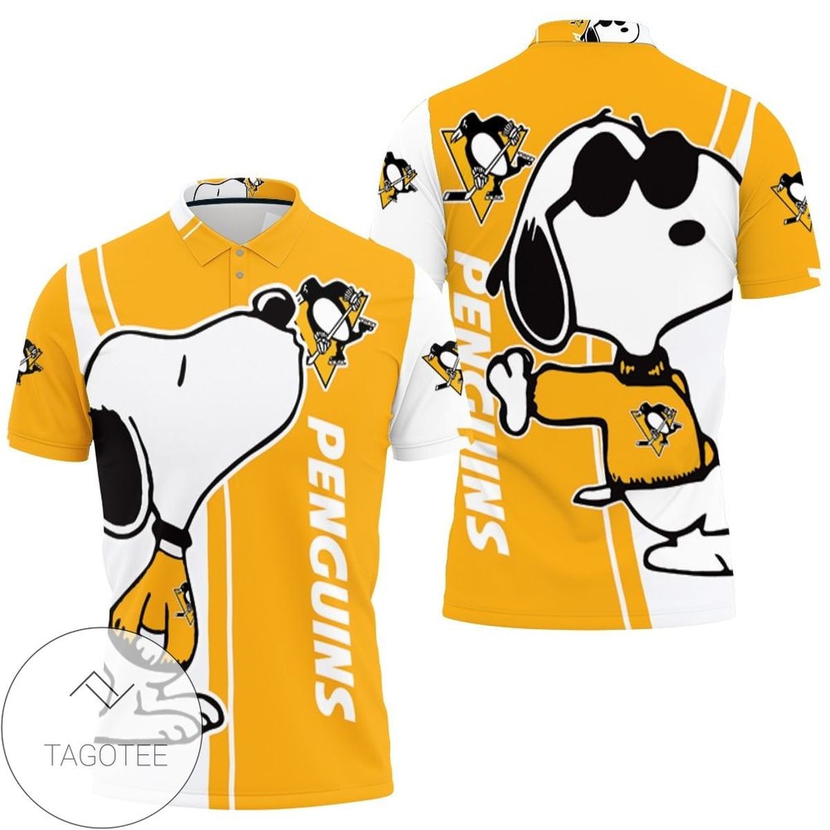 Mens & Womens Pittsburgh Penguins Snoopy Lover 3d Printed All Over Print Polo Shirt