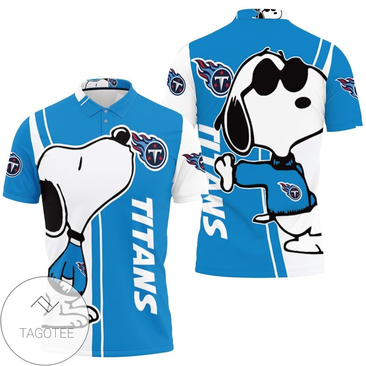 Mens & Womens Tennessee Titans Snoopy Lover 3d Printed All Over Print Polo Shirt