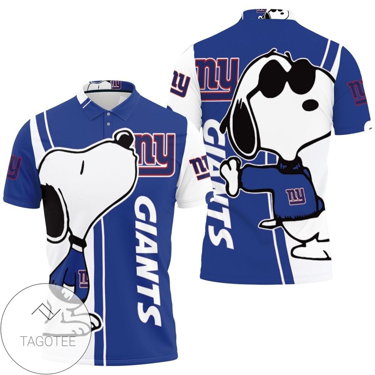 Mens & Womens New York Giants Snoopy Lover 3d Printed All Over Print Polo Shirt