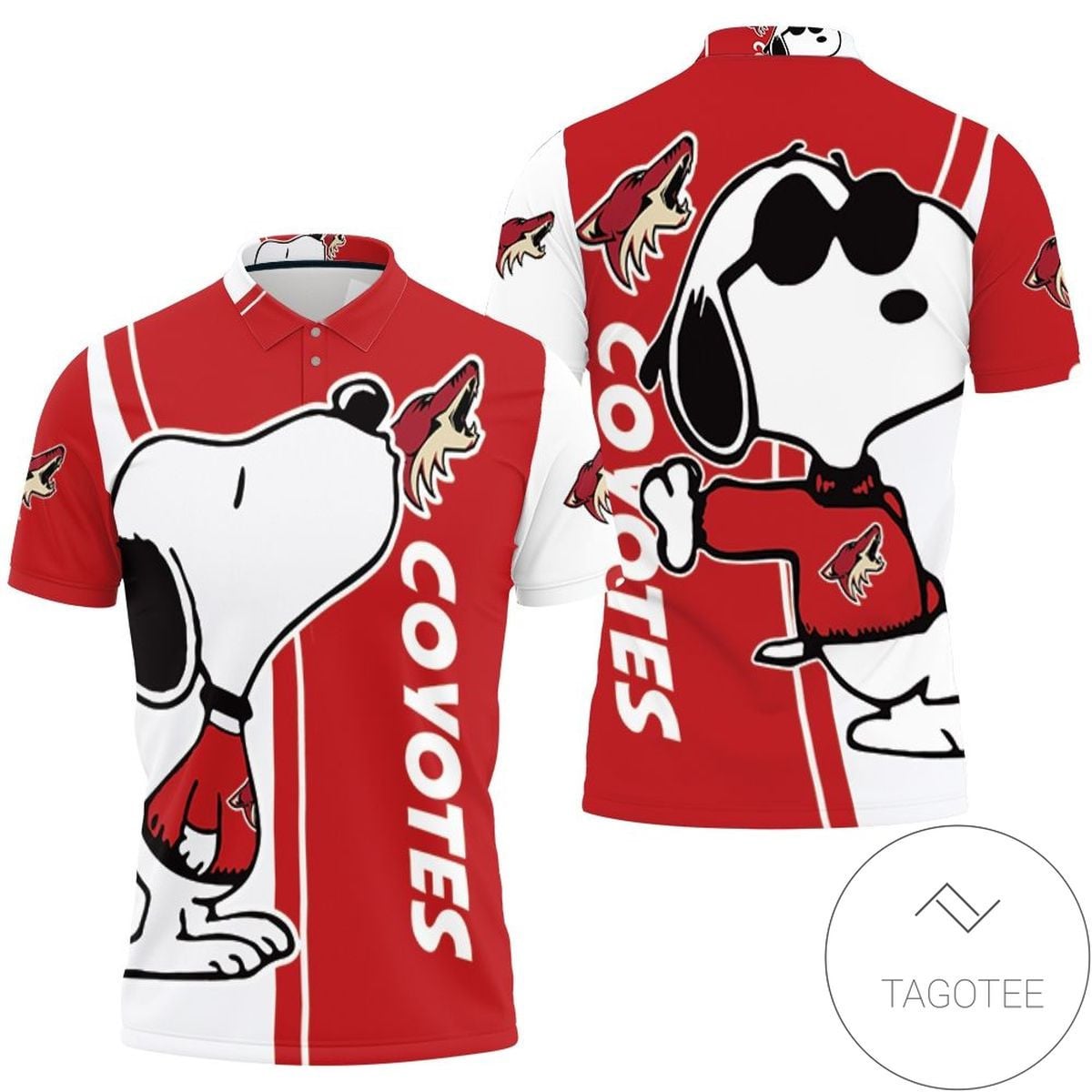 Mens & Womens Arizona Coyotes Snoopy Lover 3d Printed All Over Print Polo Shirt