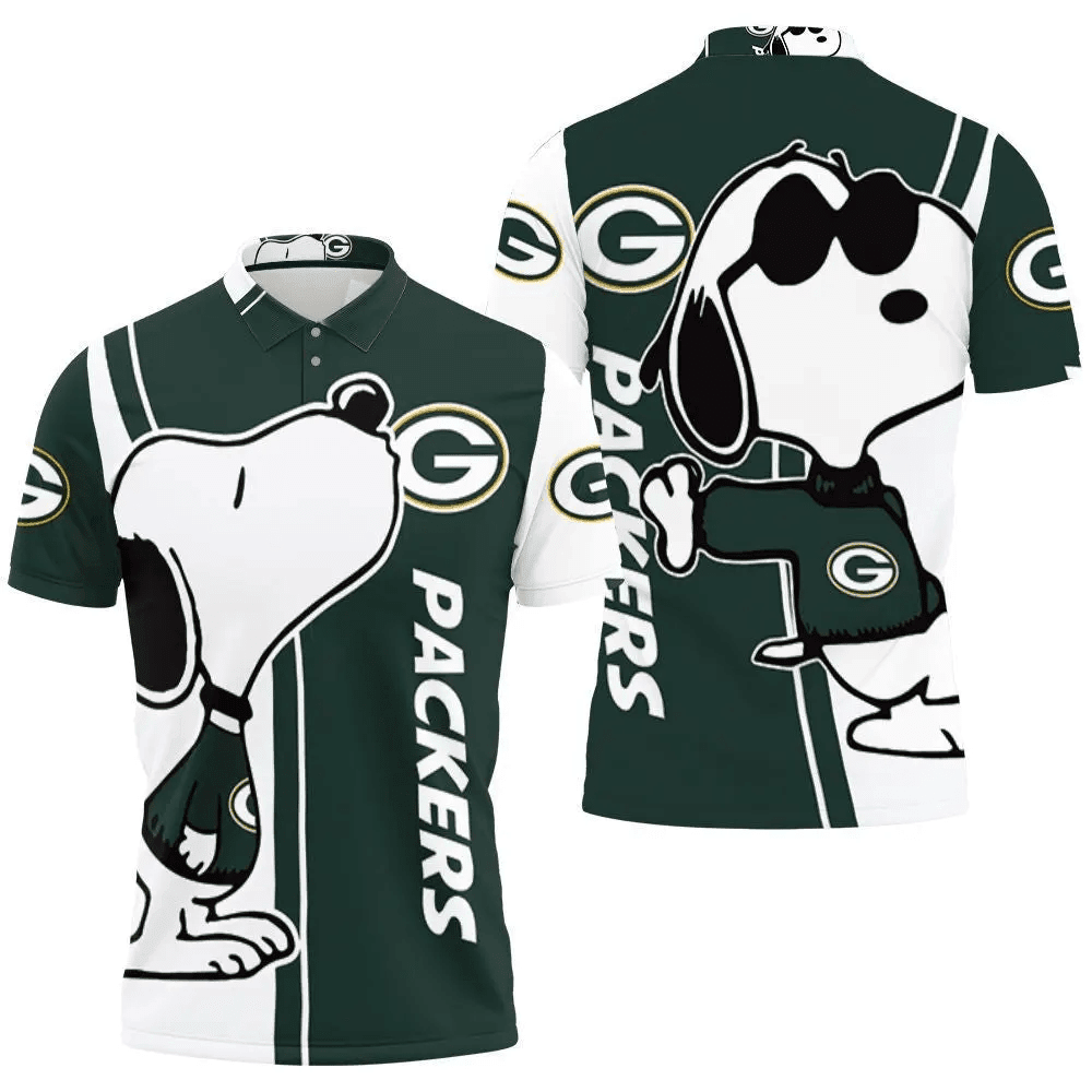 Mens & Womens Green Bay Packers Snoopy Lover 3D Printed Polo Shirt