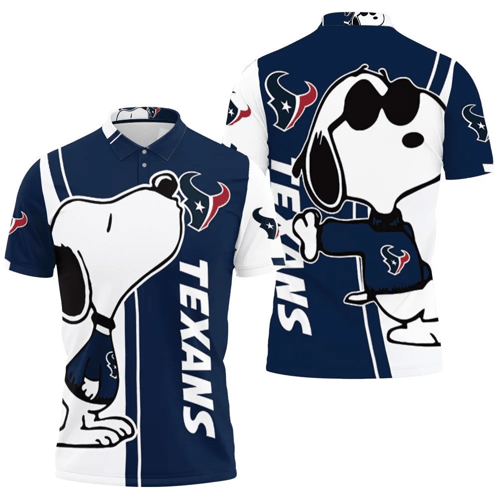 Mens & Womens Houston Texans Snoopy Lover 3D Printed Polo Shirt