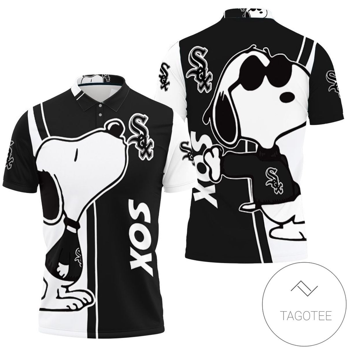 Mens & Womens Chicago White Sox Snoopy Lover 3d Printed All Over Print Polo Shirt