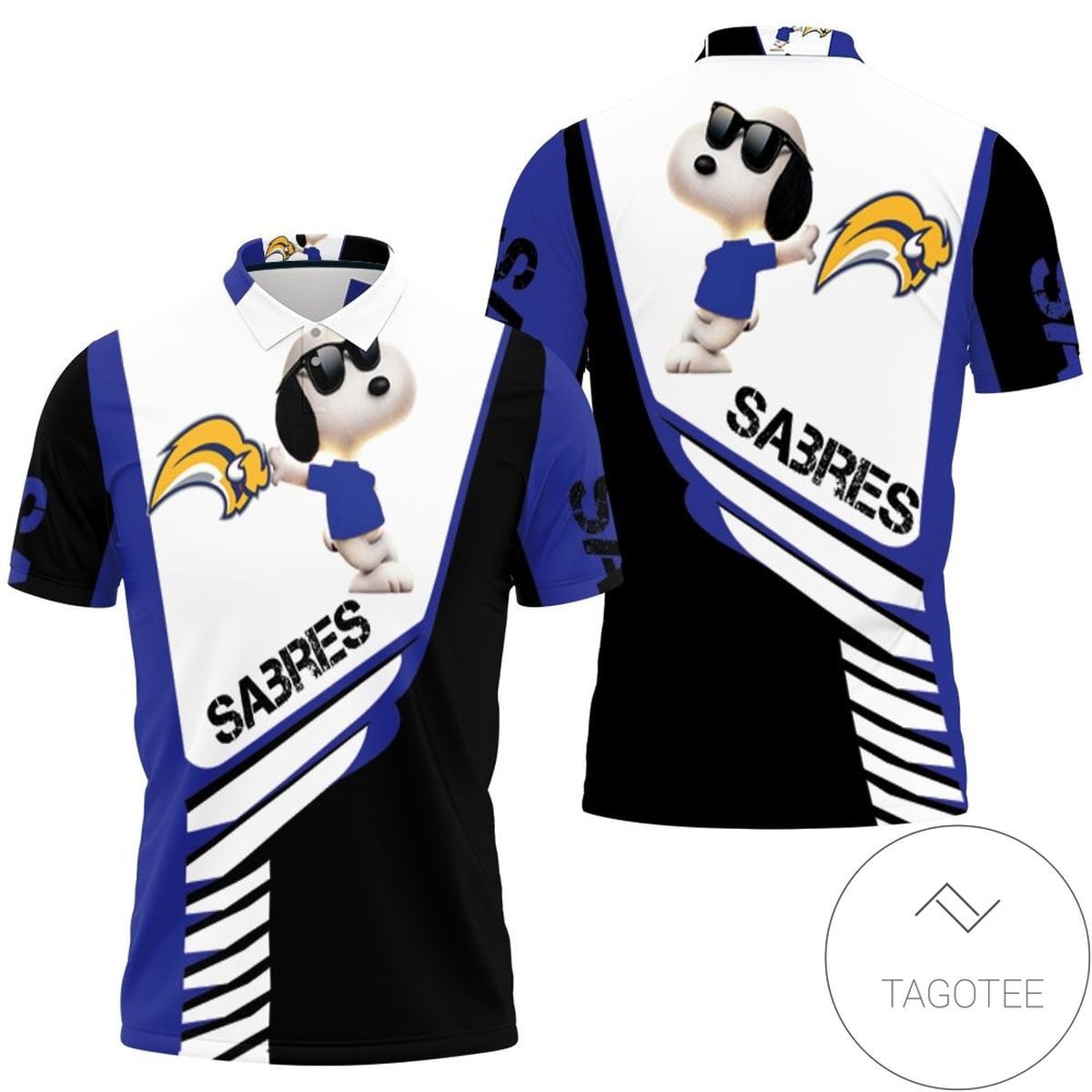 Mens & Womens Buffalo Sabres Snoopy For Fans 3d All Over Print Polo Shirt