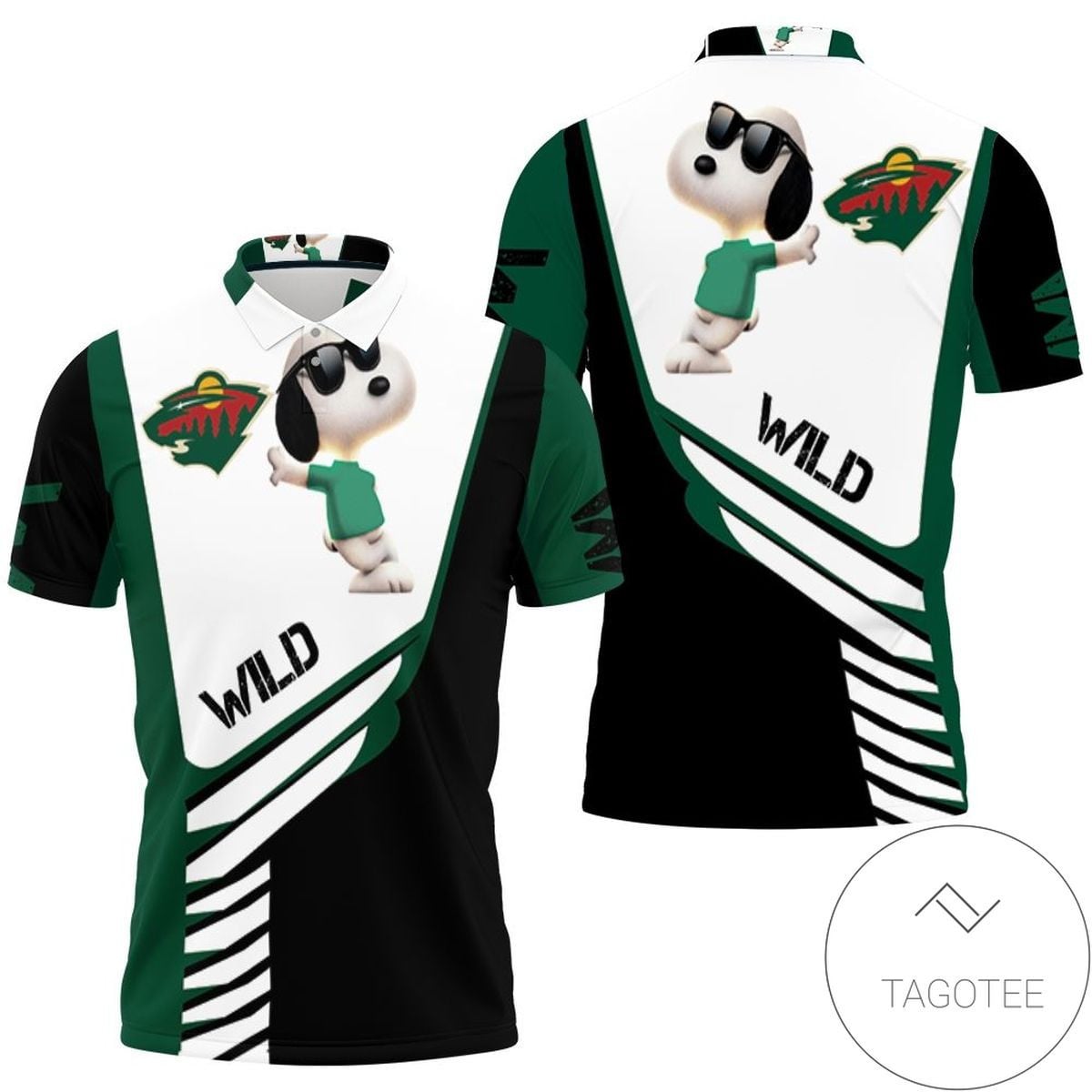 Mens & Womens Minnesota Wild Snoopy For Fans 3d All Over Print Polo Shirt