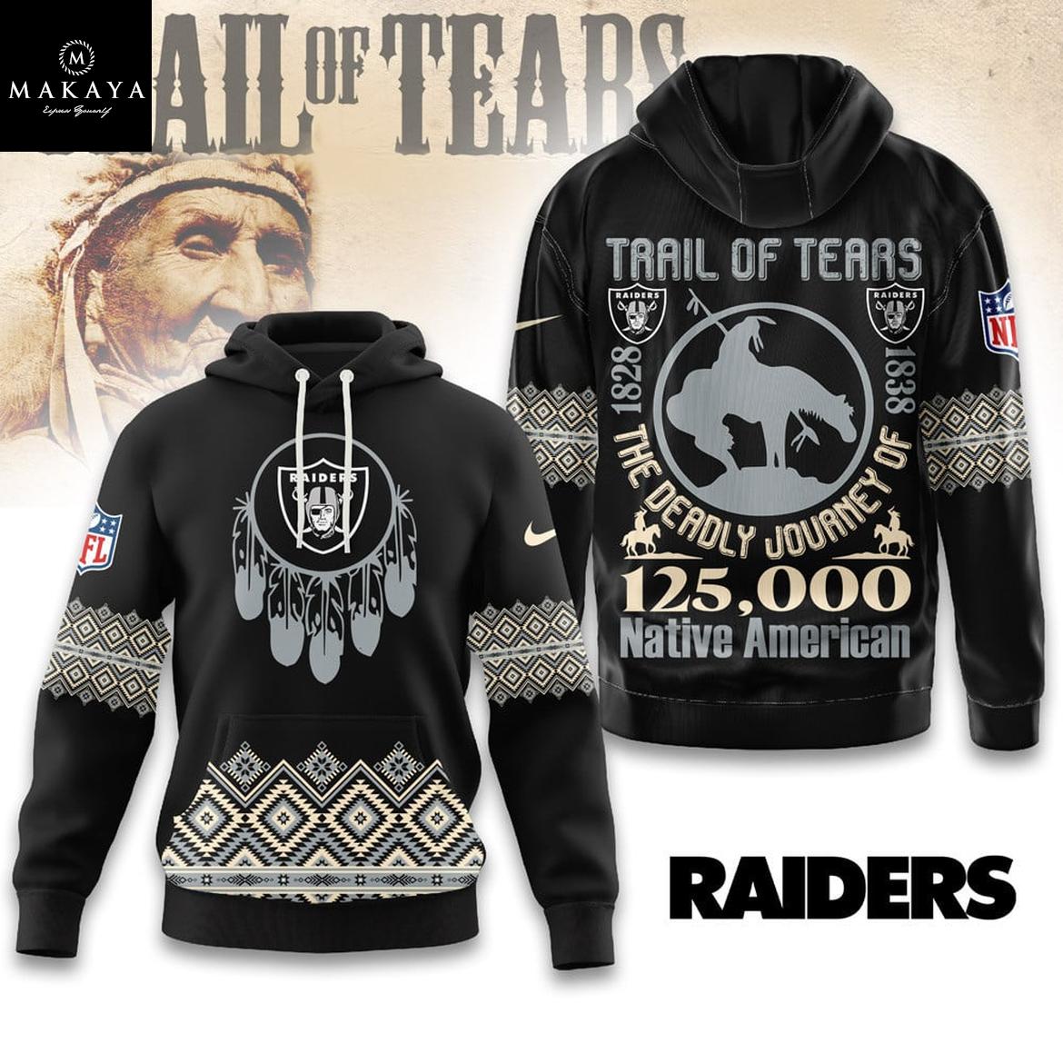 Las Vegas Raiders NFL Native American Journey 2025 The Trail Of Tears Hoodie