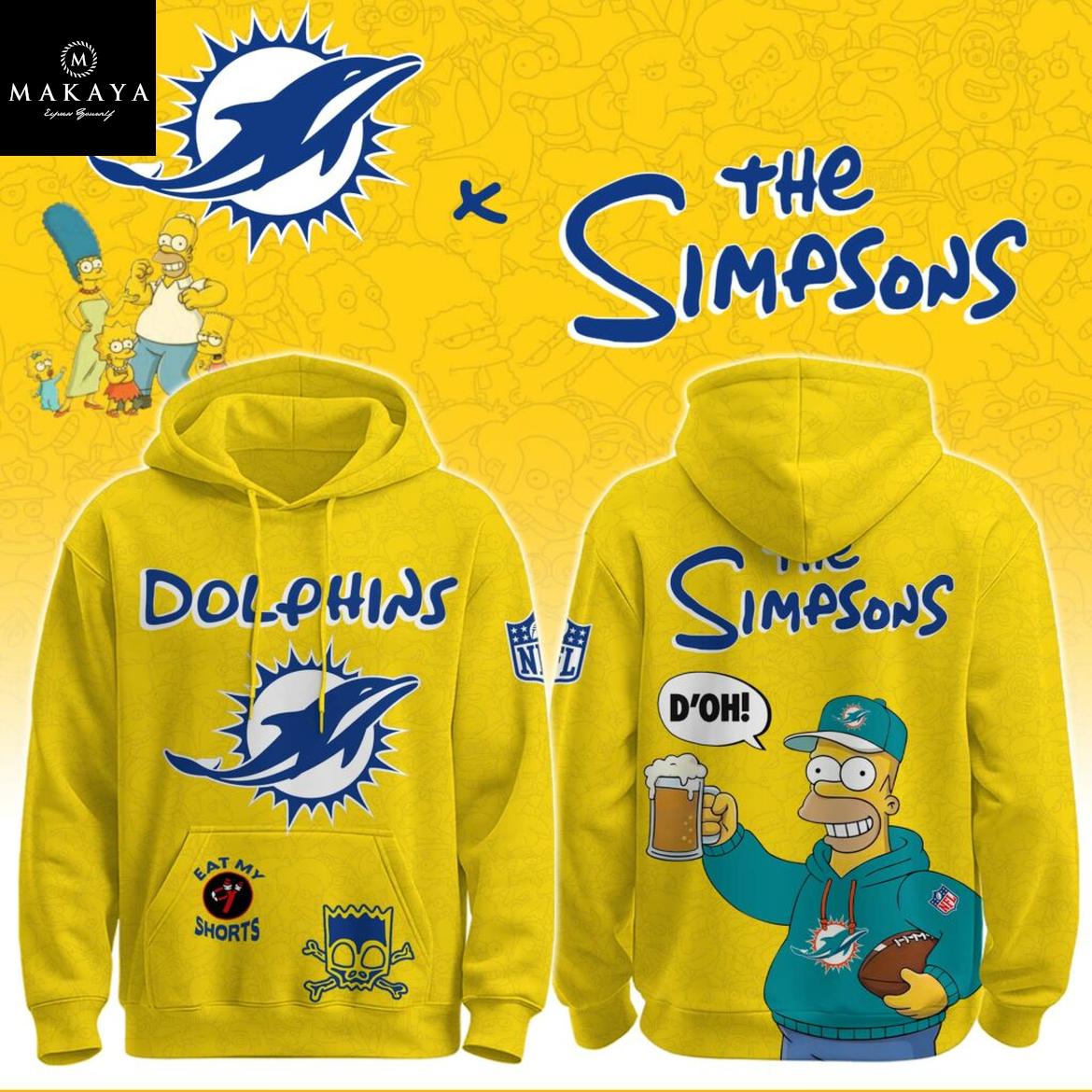 Miami Dolphins The Simpsons NFL Crossover 2025 Hoodie T-Shirt