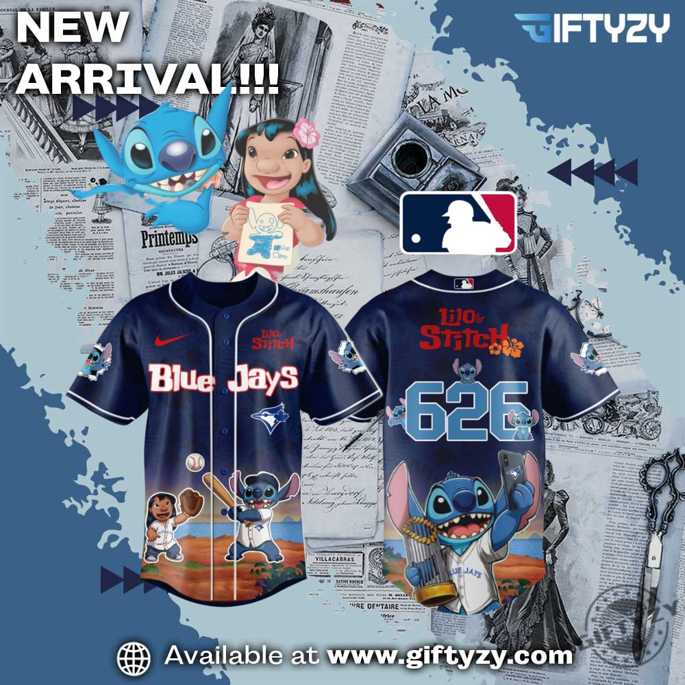 Mlb Toronto Blue Jays Baseball X Lilo Stitch Movie Cartoon Vintage Jersey 