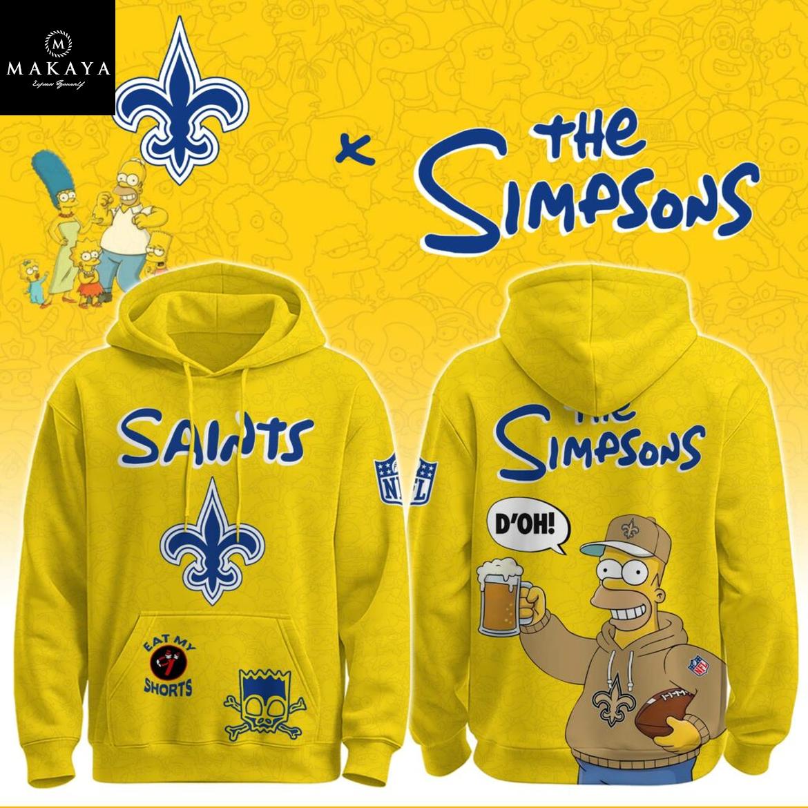 New Orleans Saints The Simpsons NFL Crossover 2025 Hoodie T-Shirt