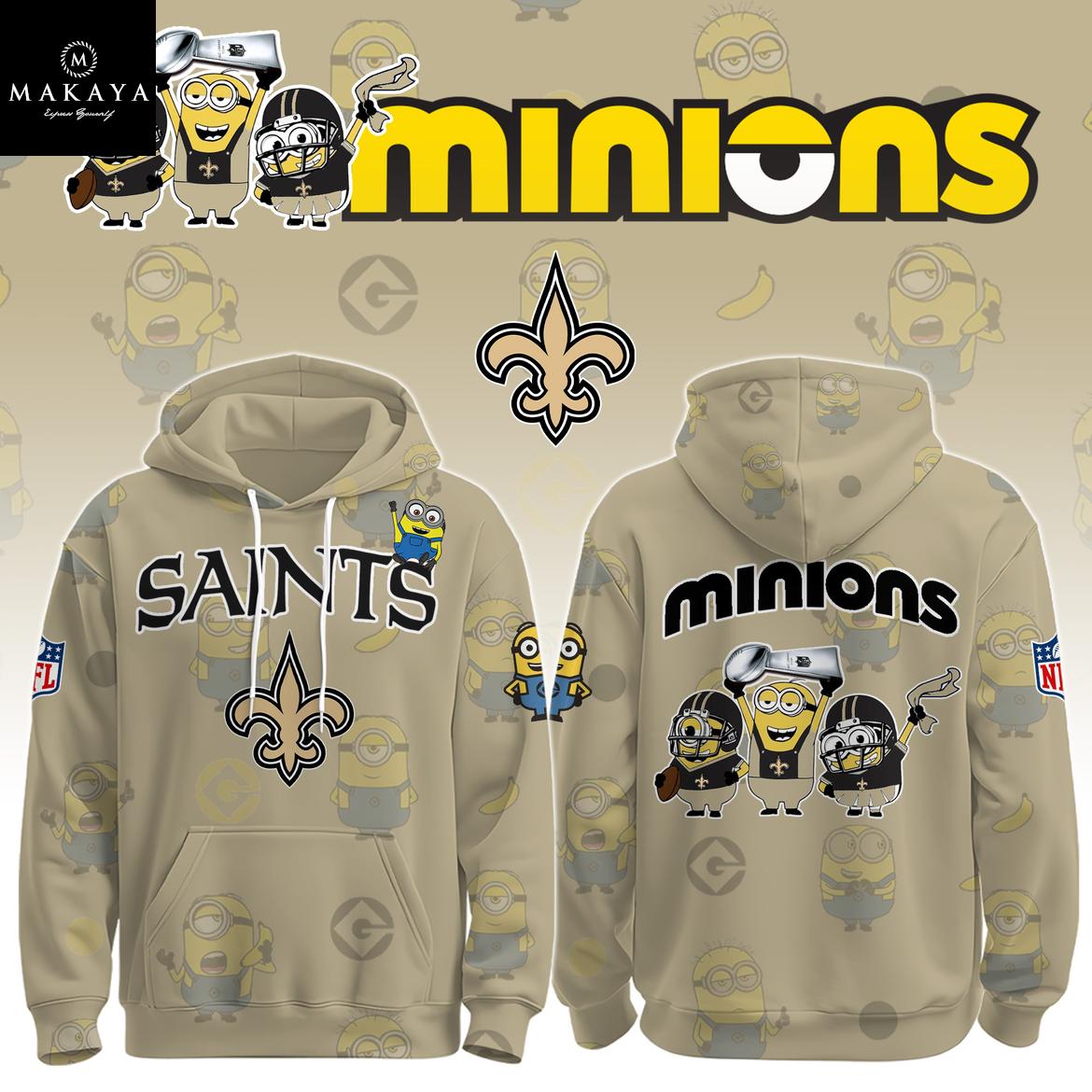 New Orleans Saints x Minions Celebrate NFL Holiday Game 2025 Hoodie T-Shirt 