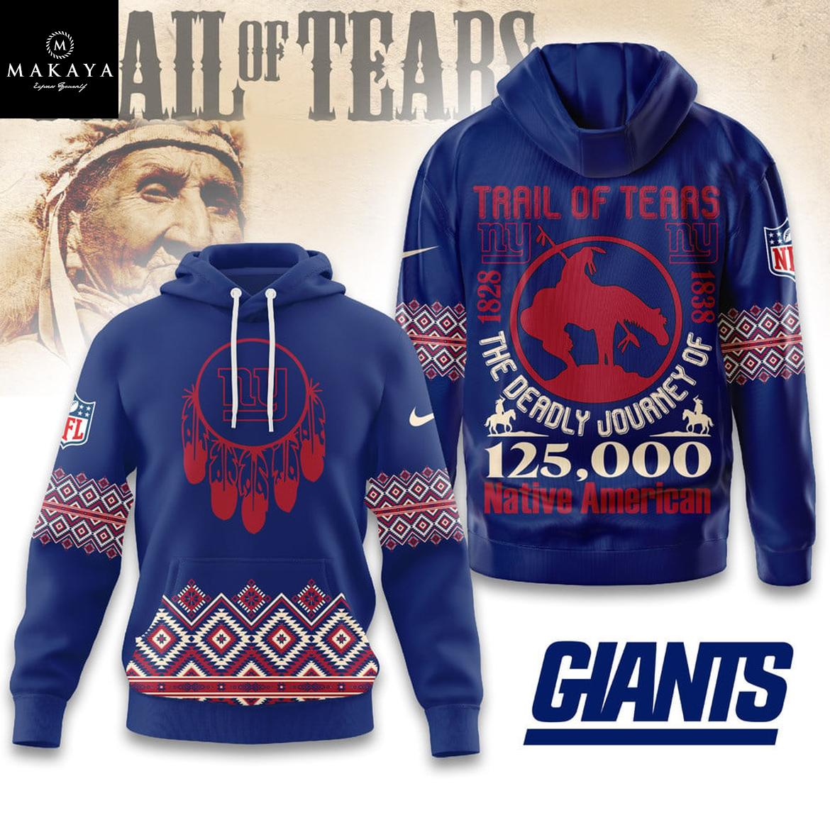 New York Giants NFL Native American Journey 2025 The Trail Of Tears Hoodie