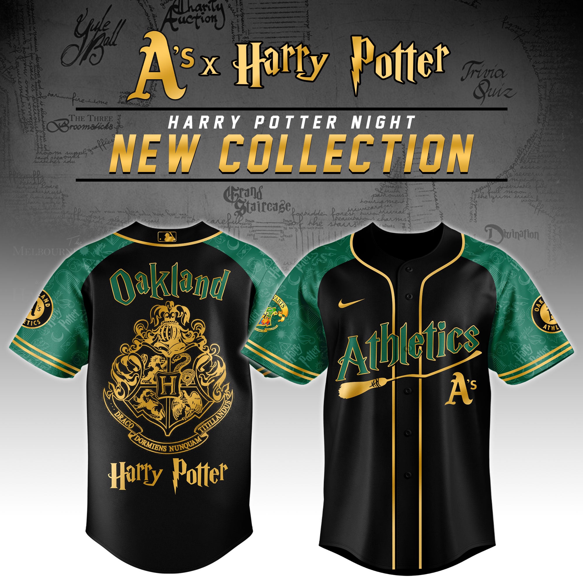Oakland Athletics x Harry Potter Night Baseball Jersey 