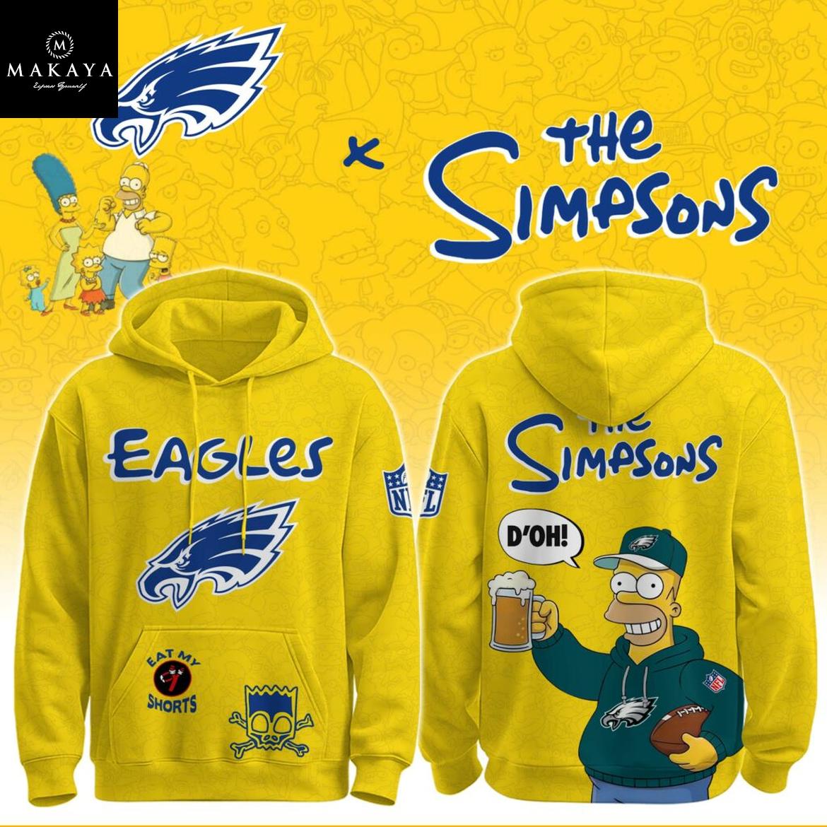 Philadelphia Eagles The Simpsons NFL Crossover 2025 Hoodie T-Shirt