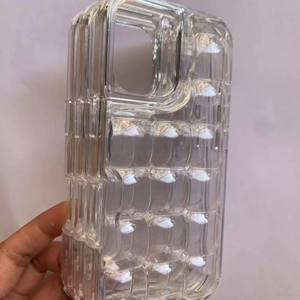 New for iPhone 17promax Ice Cube Phone Case 16pro 3D Transparent 15 2-in-1 14 Anti Fall 13 12 11 All Inclusive Protective Cover