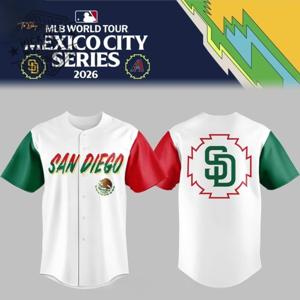 San Diego Padres Mlb World Tour Mexico City 2026 Baseball Jersey