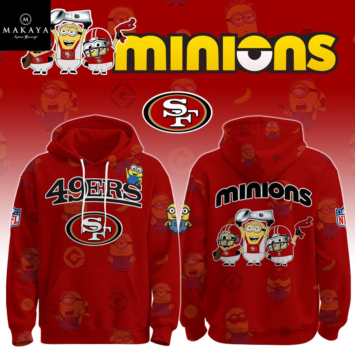San Francisco 49ers x Minions Celebrate NFL Holiday Game 2025 Hoodie T-Shirt 