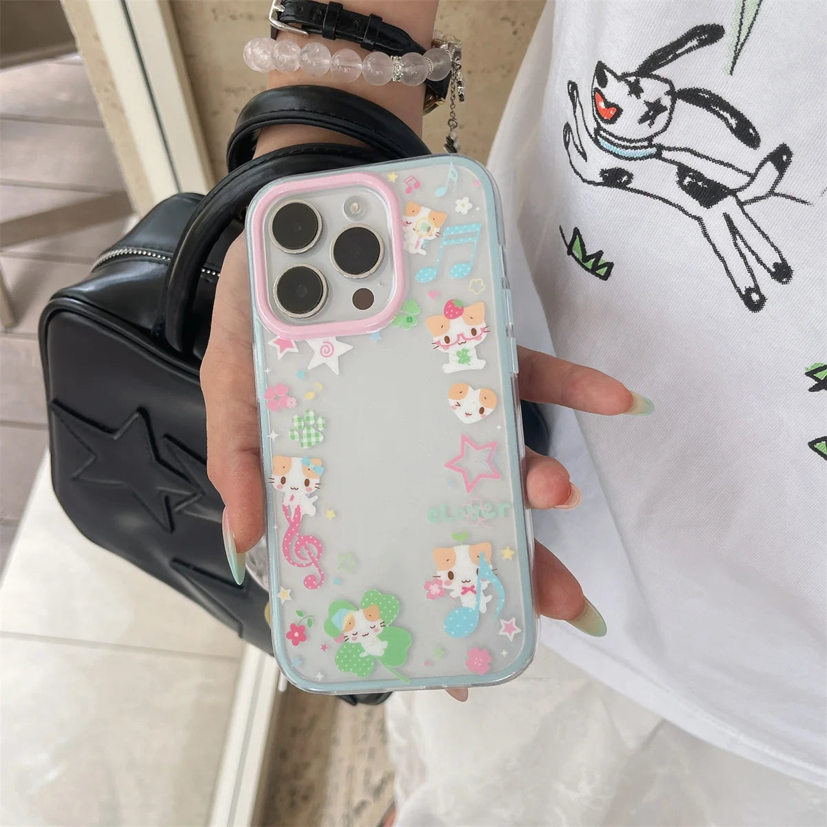 New KT cat Pro Max iPhone 16 15 14 13 Case New Cute Cartoon Fashion Girls fundas Protective cover iphone 15 case Phone