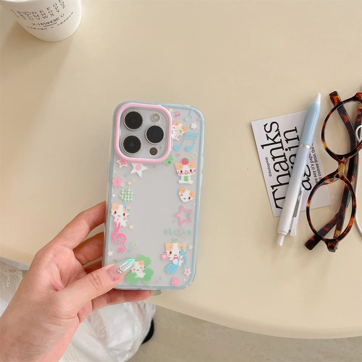New KT cat Pro Max iPhone 16 15 14 13 Case New Cute Cartoon Fashion Girls fundas Protective cover iphone 15 case Phone