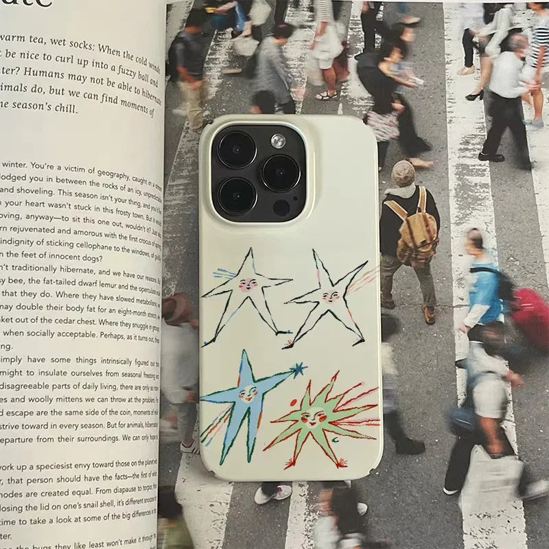 Color Abstract Star Art Phone Case for IPHONE 17 Air 16E 15 PROMAX 14 Plus 13 12 MINI 11PRO 16Plus XR XS MAX Acrylic Phone Cover