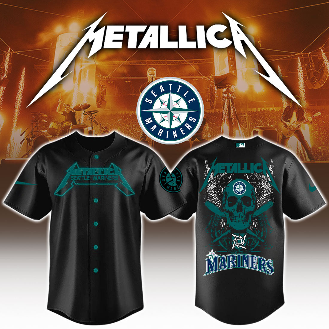 Seattle Mariners MLB Metallica Jersey 