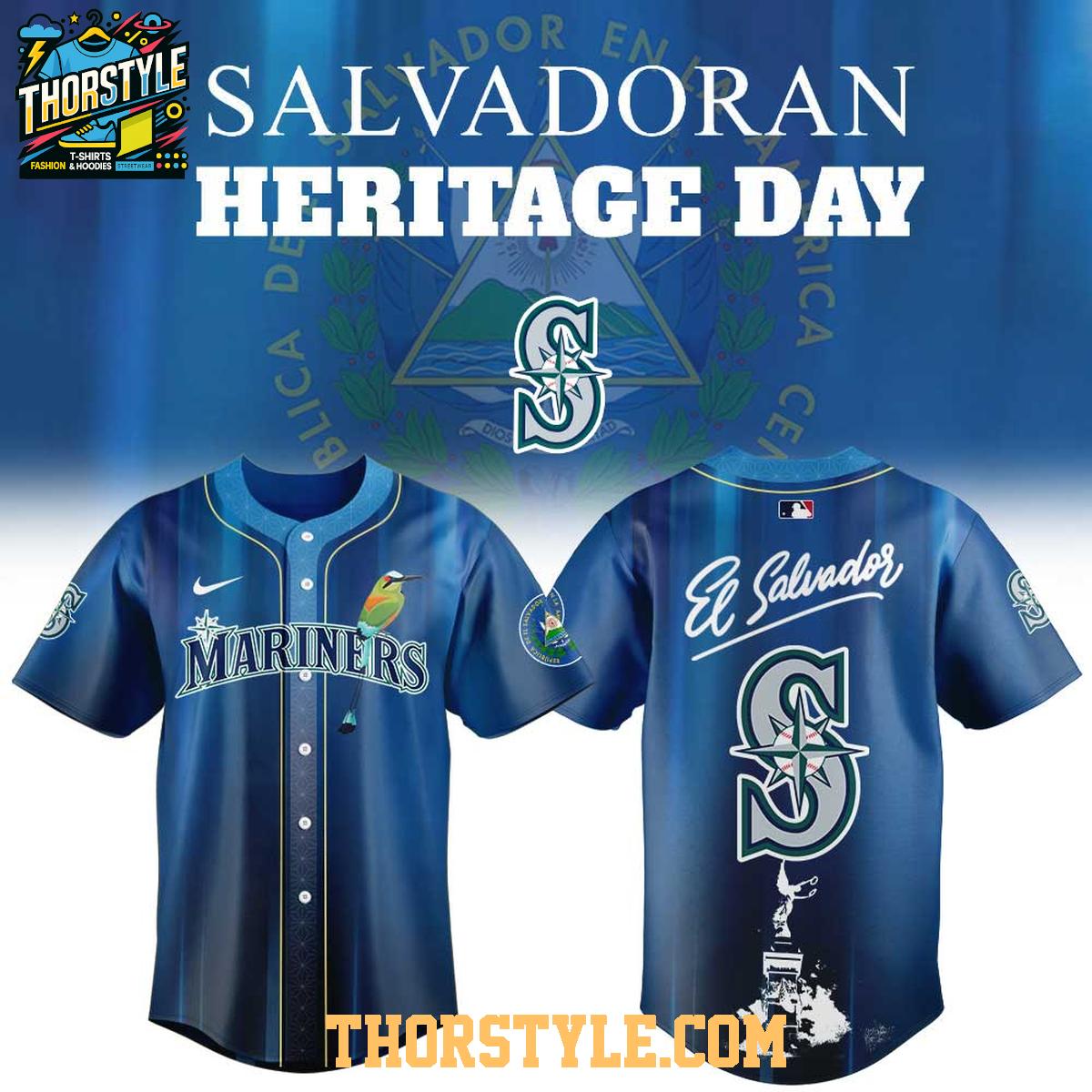 Seattle Mariners Salvadoran Heritage Day 2026 x MLB Baseball Jersey 